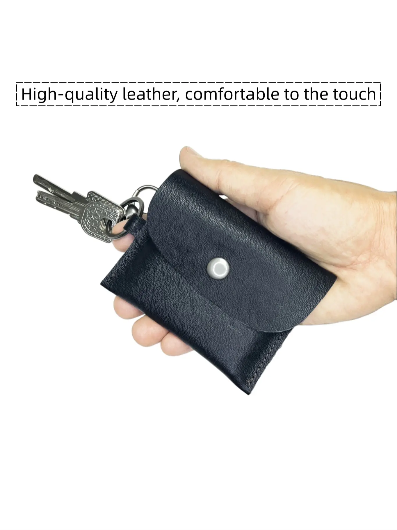 High-Quality Vintage Leather Coin Purse, Fashion Keychain Leather Cowhide Wallet, Card Holder, Handheld Bag, Daily Accessory, Stylish and Practical
