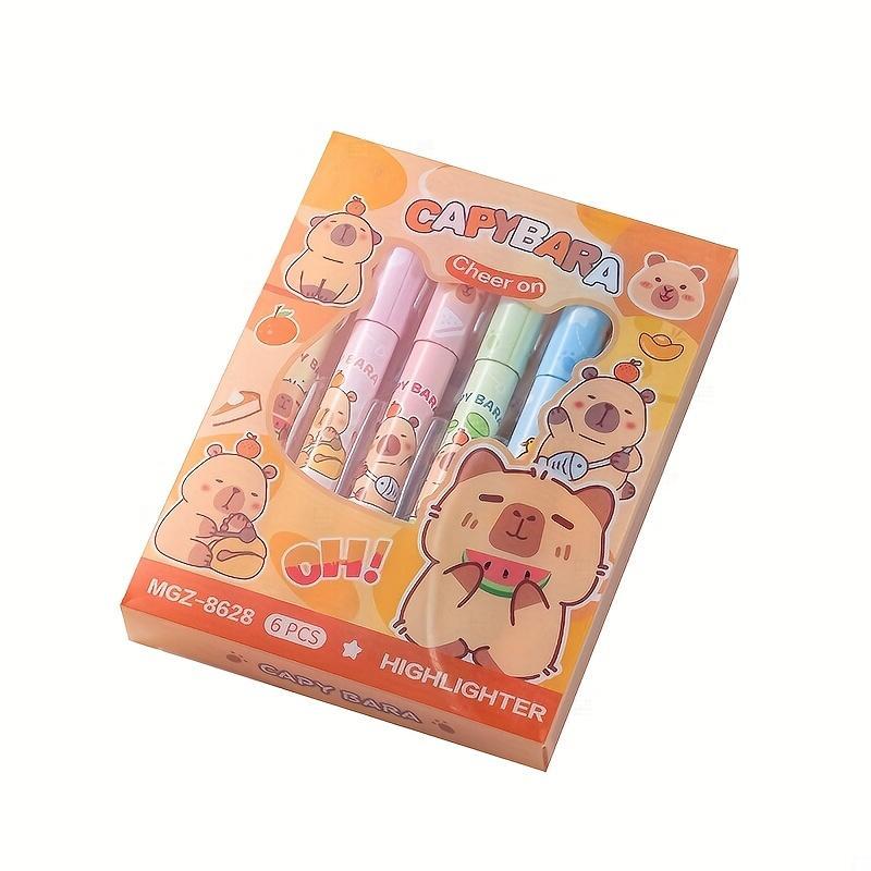 Cute Cartoon Capybara Design Stationery Set, Desk Supplies Set, 1 Set Including Pencil Case & Stationery, School Supplies for Students, Back To School Gifts