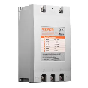 VEVOR 3 Phase Converter - 15HP 53A 220V Single Phase to 3 Phase Converter, 220V Input/Output, Digital Phase Shifter for Residential & Light Commercial Use (One Converter for One Motor Only)