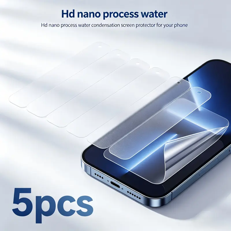 5PCS Full Screen Coverage Hydrogel Screen Protector for iPhone 17PROMax13ProMax15Pro16Plus1314ProMax11XXRXsMax, HD anti-fingerprint, anti-scratch, silky smooth touch (not tempered glass)