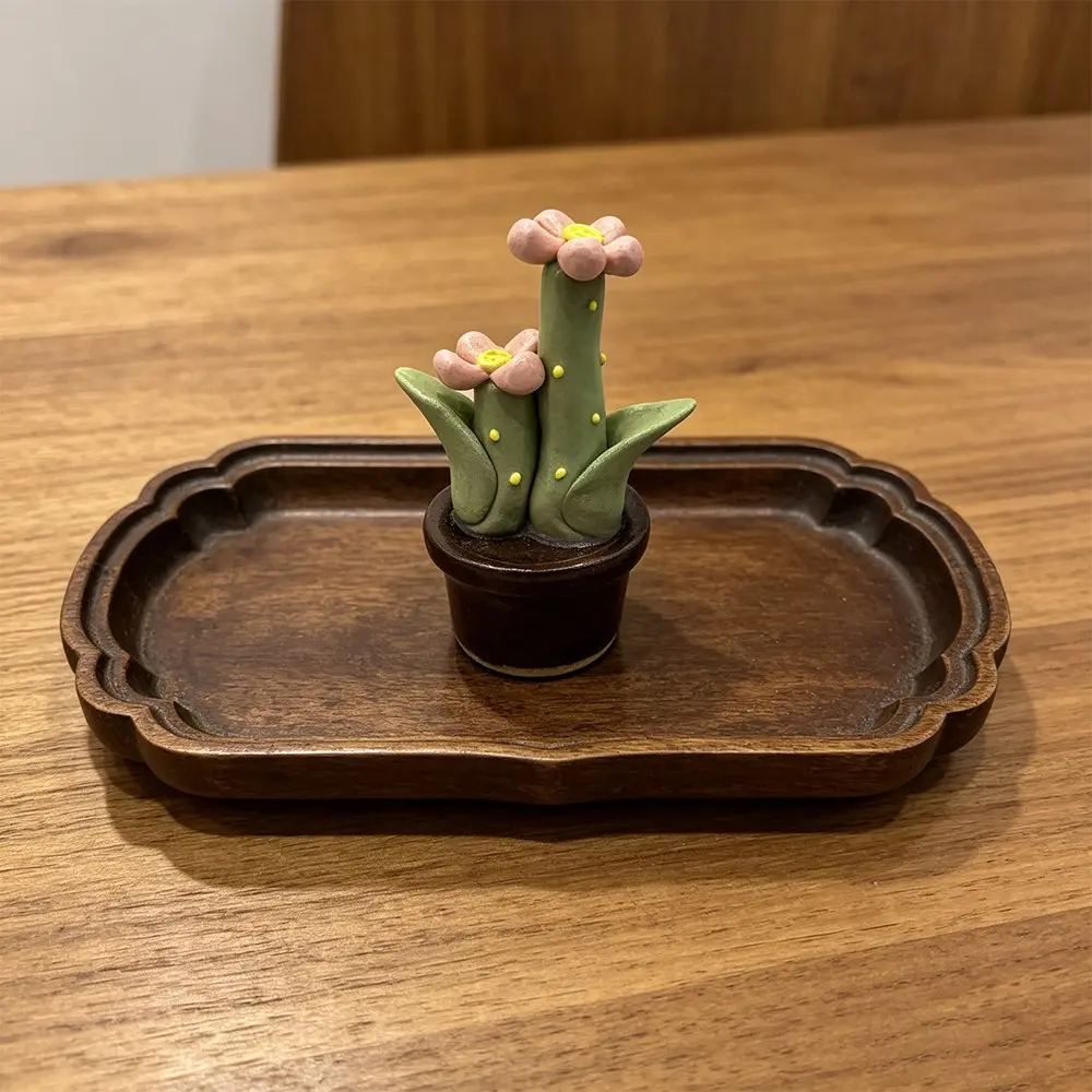 Handmade Ceramic Mini Decor, Cactus Desk Ornament, Style Healing Item, Mini Realistic Plant, Girl Heart Desk Decoration, Office Stress Relief