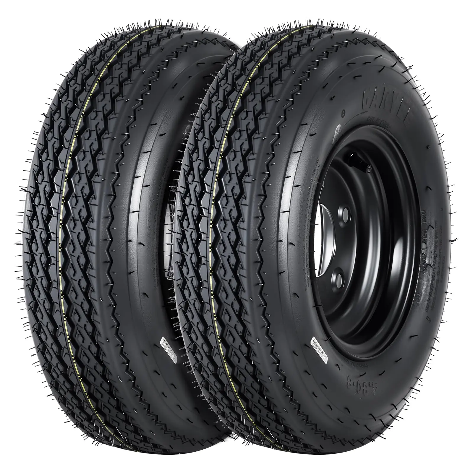2-Pack 4.80-8 4.80x8 480-8 Trailer Tires with 8" Rims, 5 Lug on 4.5" Bolt Pattern, 6PR Load Range C, | 480-8 Trailer Tires with 8" Rims, 6PR Load Range C, Heavy Duty 4.80x8 480-8 Tires for Utility, Boat, Camper, Cargo Trailers