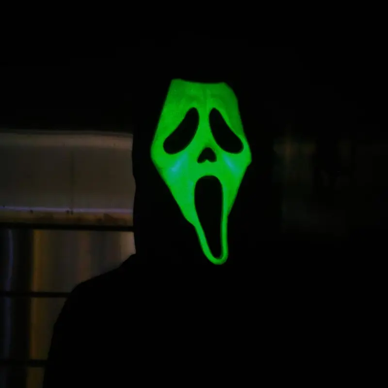 Halloween mask horror Grim Reaper Scream Halloween party white ghost face masquerade night light ghost Glow Party Accessories