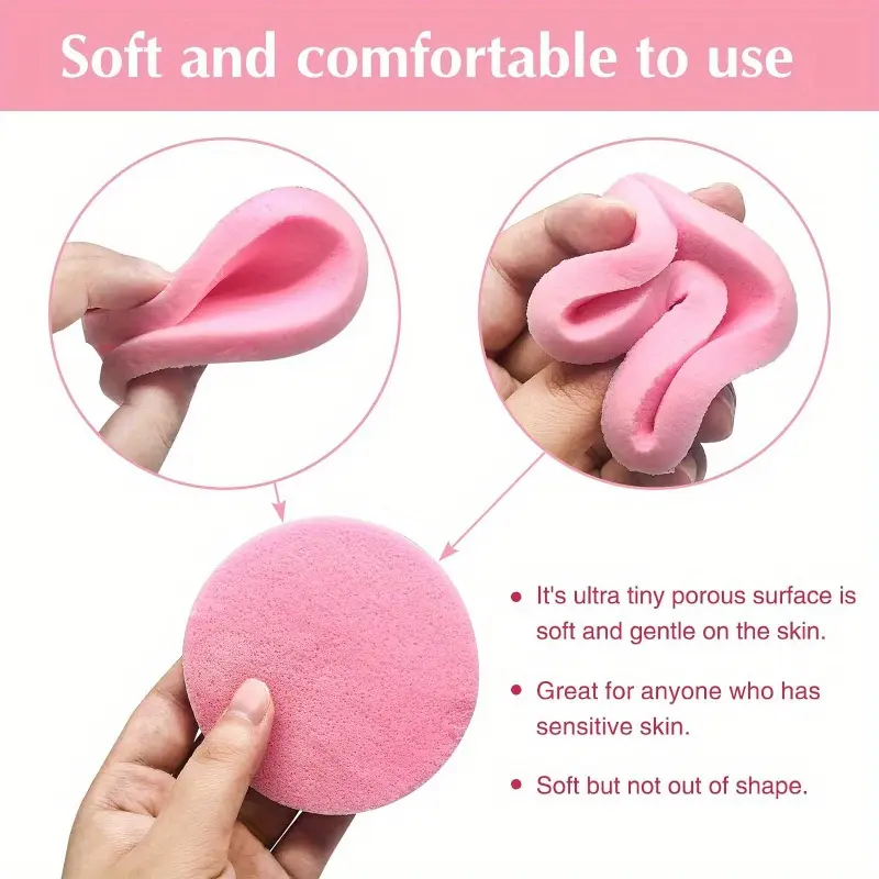 24 Pieces Compressed Face Washing Sponge, Face Cleanser Tool, Cleansing Makeup Remover Dual-purpose Sponge Egg, ExfoliatingRound Cleansing Sponge, Facial Cleansing Makeup Remover Sponge