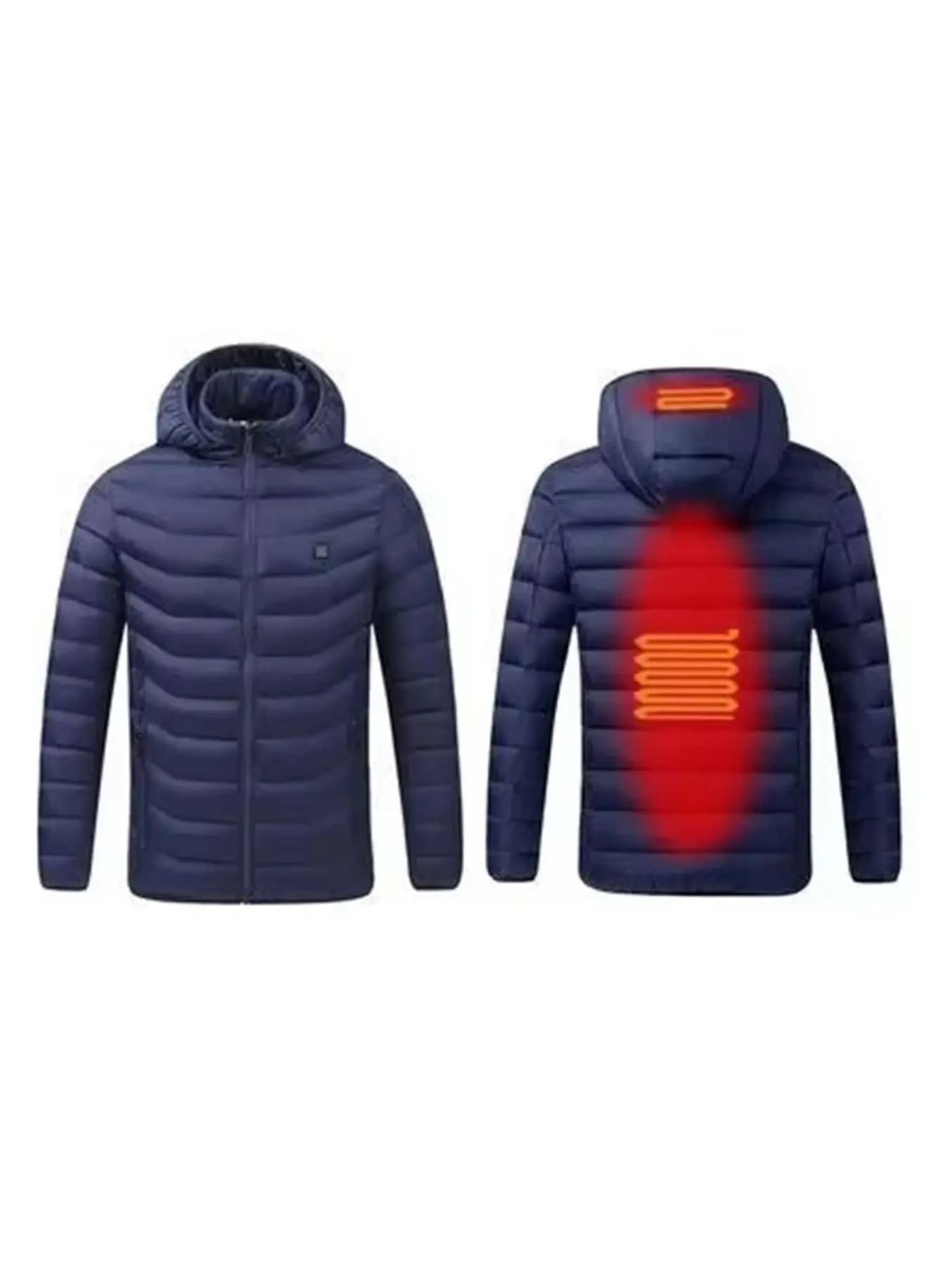 Men's Winter Heated Jacket, USB Heating Parka, Smart Temperature Control, Solid Color Hooded Heated Coat, Warm and Comfortable, Striped