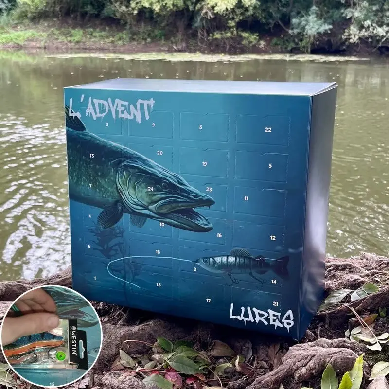 L'advent'lures Christmas Fishing Hook Blind Box Advent Calendar, Creative Fishing Hobby Gift, Unique Fishing Accessories