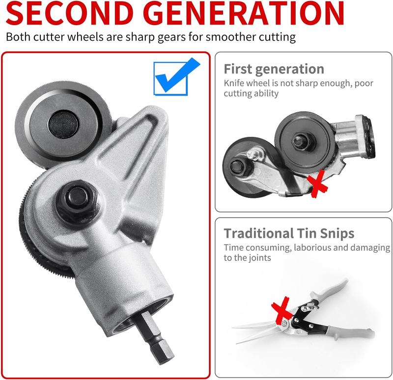 Sheet Metal Cutter Drill Attachment, Electric Drill Shears, Metal Nibbler Drill Attachment for Cutting Iron, White Sheet, Steel, Copper, Aluminum, Metal, Universal Sheet Metal Cutter Drill Attachment, Electric Drill Shears, Metal Nibbler Drill Attachment for Cutting Iron, White Sheet, Steel, Copper, Aluminum, Metal, Universal