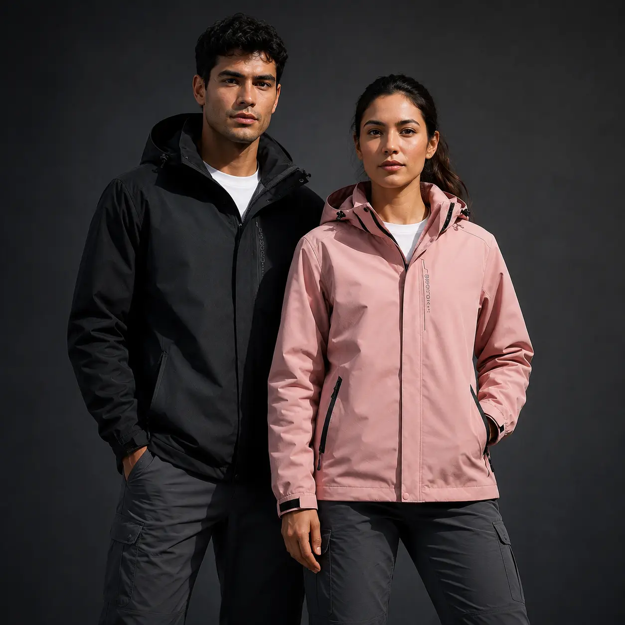 Men's & Women's Lightweight Outdoor Shell Jacket, Couple Hooded Hiking Jacket with Zip Pockets, Breathable Lining, Adjustable Cuffs, Relaxed Fit for Hiking, Travel, Walking, Camping, Weekend Adventure, Activewear, Fitness Apparel, Long Sleeve Men & Sports