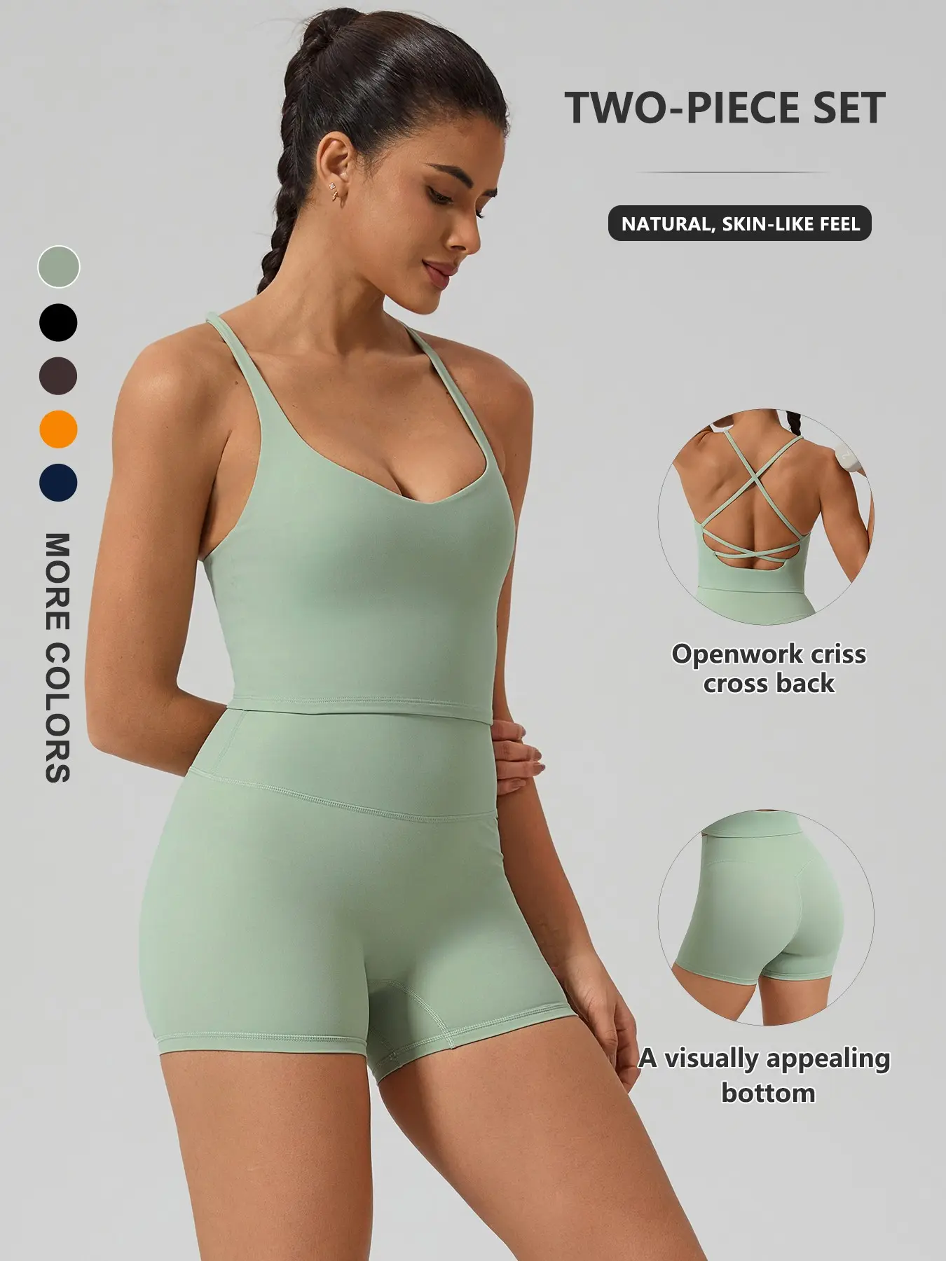 Women's Yoga Set, Sleeveless Tank Top, High Waist Shorts, Quick Dry, Breathable, Sporty Style, All Seasons, Gym & Outdoor Running, Form Fitting Activewear, Gym Yoga Clothing