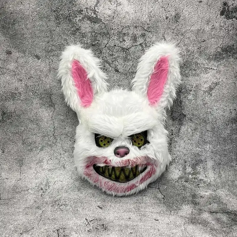 Halloween Bloody Bunny Costume Mask, Classic Horror Rabbit Halloween Easter Party Mask, Spooky Bunny Mask for Halloween Celebrations