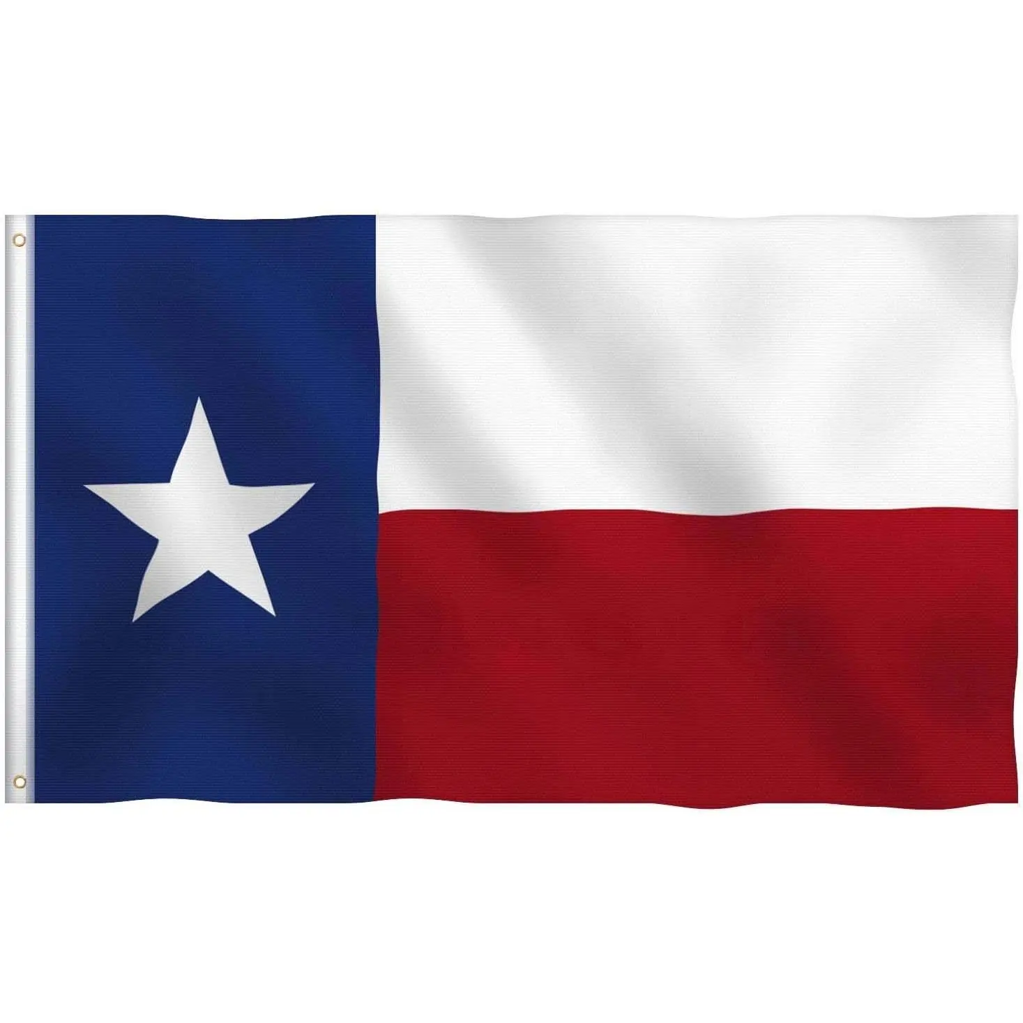 Texas State Flag Dark Blue Vertical Left Bar White Single Star White Top Red Bottom Horizontal Strip US State Patriotic Yard Decor Banner