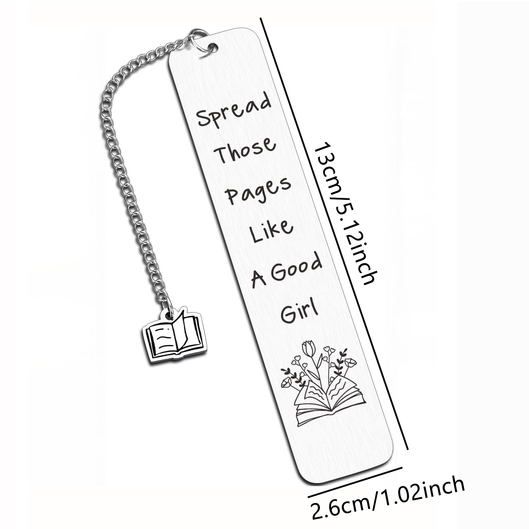 Stainless Steel Bookmark, 1 Count Letter Pattern Book Mark with Chain, Reading Bookmark, Book Accessories, Bookworm Gift, Book Club Gift for Women & Girls