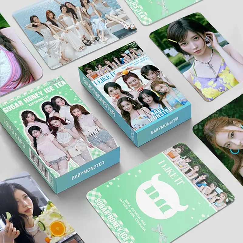 BabyMonster SUGAR HONEY ICE TEA Photocards 30Pcs Double Sided Lomo Cards, HD Print Album Merchandise Fan Collectible Photo Cards Gift for Ahyeon Ruka Pharita Asa Rora Chiquita Fans