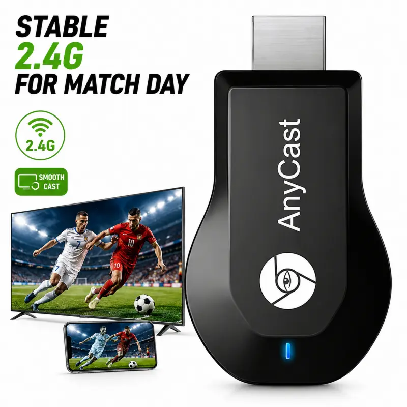 WiFi Screen Mirroring Receiver HDMI Wireless Cast Adapter Miracast Dongle Sync Multimedia Content from Phone Computer to Television Projector Monitor Streaming Electronic Gadgets