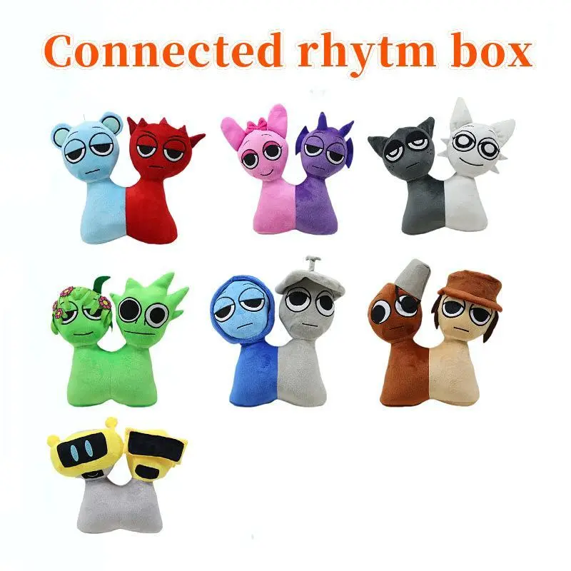 New 25CM Sprunki Plush Toy Collaboration Mode Sprunki Stuffed Anime Figure Room Ornament Display Plush Toy Birthday Gift, Cute Toys, Fun Toys For Kids