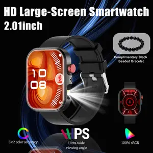 2026 New 2.19" HD Full Touch Screen Smart Watch for Men & Women, Fitness Tracker with Flashlight Mode, Alarm, Calculator, Phone Dialing Function, Voice Assistant, Step Counter, Weather, Sleep Monitor, Sport Modes, Magnetic Charging, Includes Stylish Black