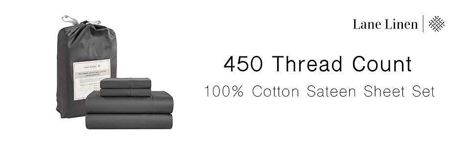 100% Cotton Sheets Full Size - 450 Count Sateen Weave for A Feel - Breathable & Cozy for Year Round - Fits Matresses Upto 15'' Deep - Paloma
