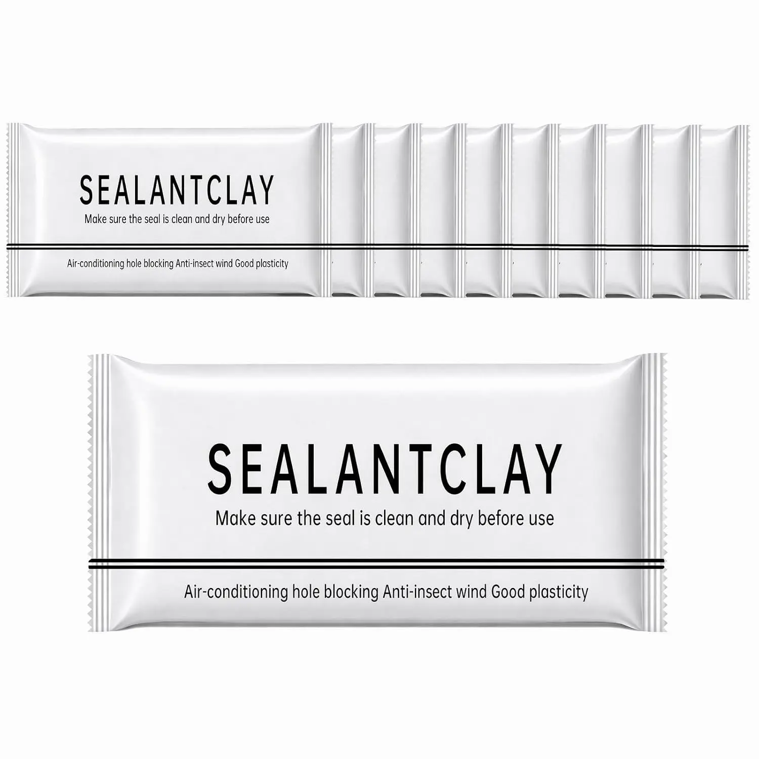 10Pack Moldable Sealant Clay, Fast Drying Mastic for Drain Pipe Repair, Wall Hole Filling, Air Conditioner Opening and Gap Sealing