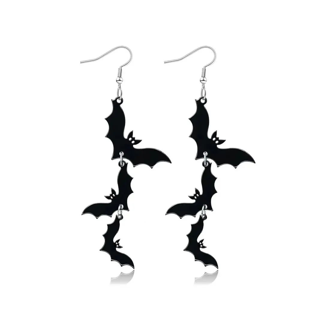 Acrylic Material Halloween Dangling Earrings Black Skull Bat Drop Dangle Style Earrings for Women Fun Cute Spooky Theme Halloween Holiday Costume Jewelry
