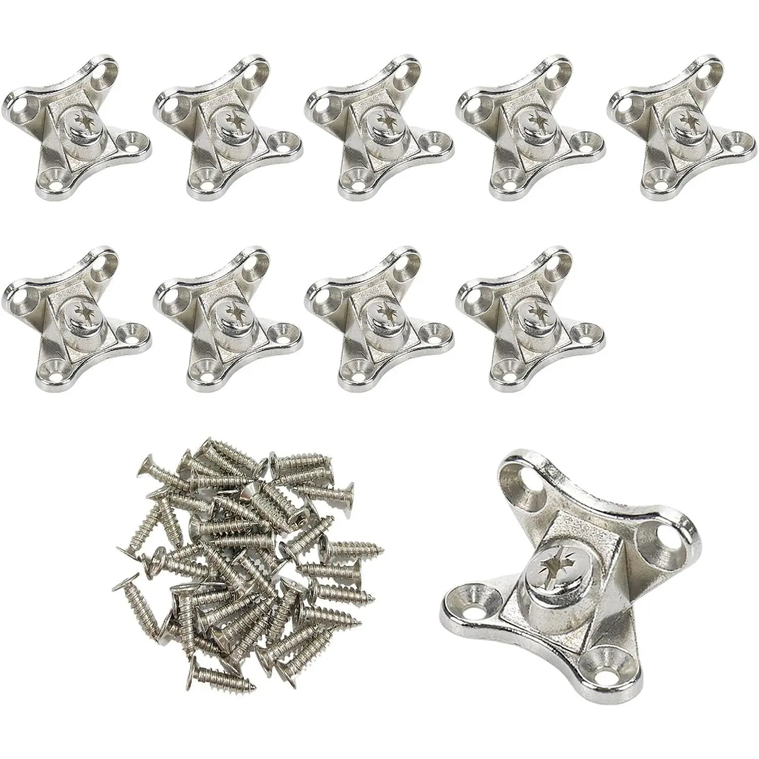 10-Count Detachable Zinc Alloy Butterfly Corner Code Right Angle Fixation Support, Mounting Bracket Shelf Hardware Accessories for DIY Projects, Table Frames
