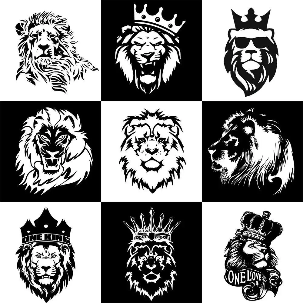 20/25/30cm Car Decals Stickers Sticker Beauty Lion Custom Goods PVC Motorcycle Auto Decoration Car accessories Vinyl Products