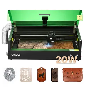 VEVOR Laser Engraver, 20W, Laser Engraving and Cutting Machine with Enclosure Camera, Laser Cutter, 36000 mm/min, 19.7 x 12.6 in Working Area, for Wood, Leather, Glass, Paper, Certain Metal, Class 1