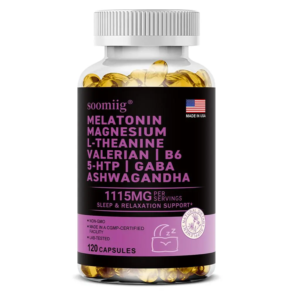Soomiig melatonin Health supplement ,Supports healthy sleep，120 Capsules