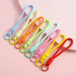 10 PCS Random Color Braided Rope Keychains, Vibrant Color Wrist Strap Key Rings, Cute Handheld Key Lanyards, Perfect Gift & Daily Personal Use, Portable Mini Key Chain Accessories for Bags, Keys, Backpacks-YY1