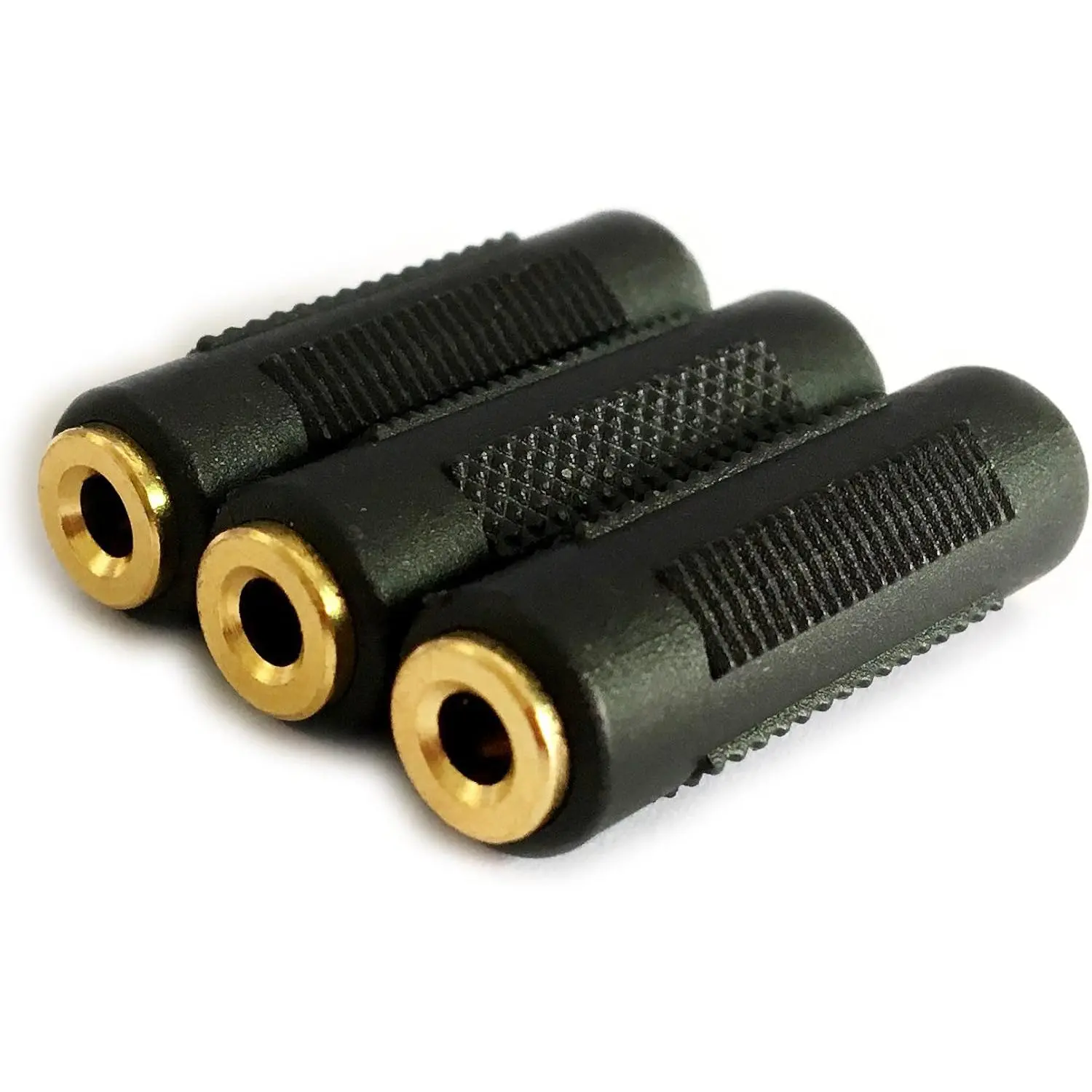 3.5mm Stereo Jack to 3.5mm Stereo Jack Female to Female Adapter Connector  Plated (3 Pack)