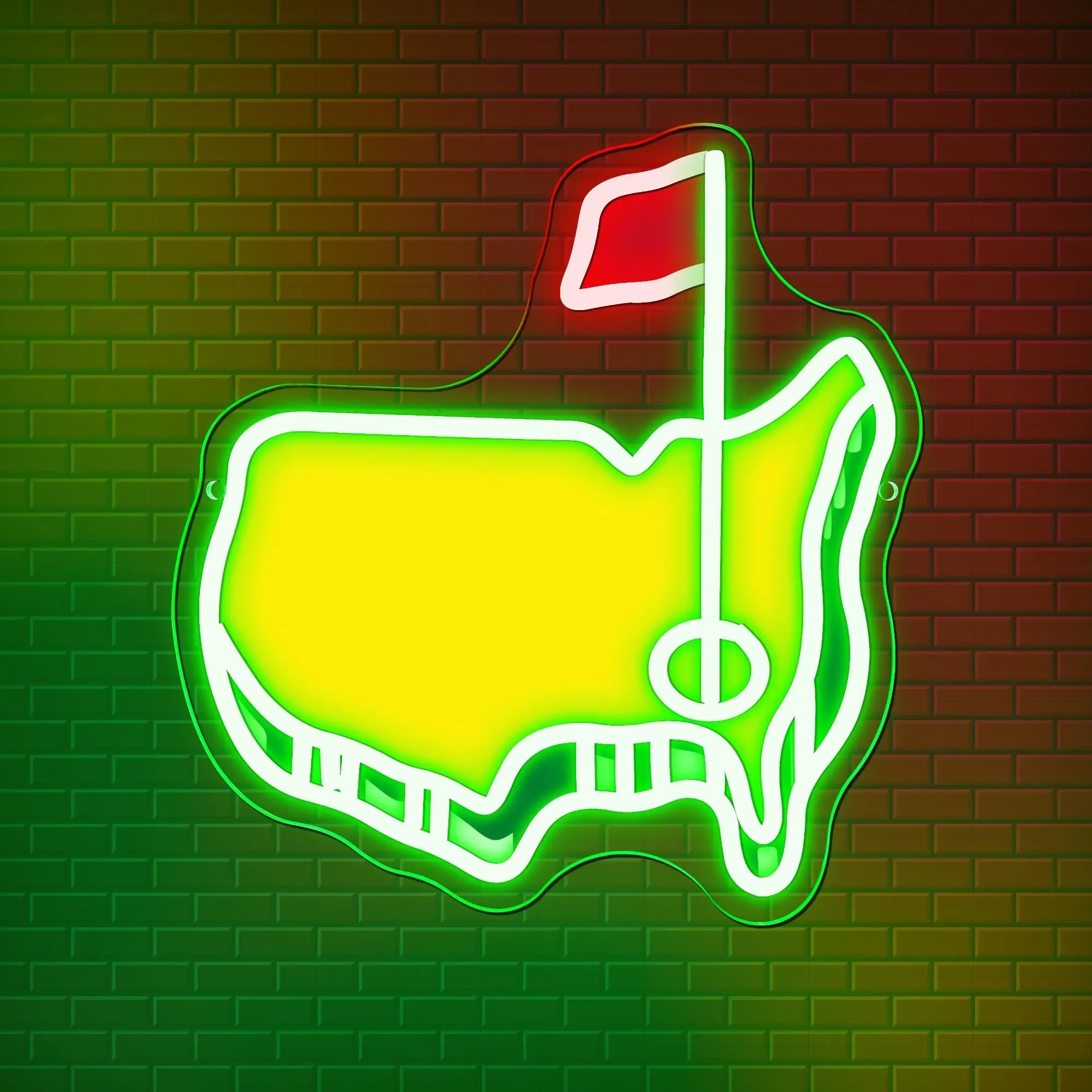 Golf Map Neon Light Sign for Wall Decoration, Adjustable LED Glow Sign for Golf Course, Gym, Club, Bedroom, Office, Party, Birthday Gift