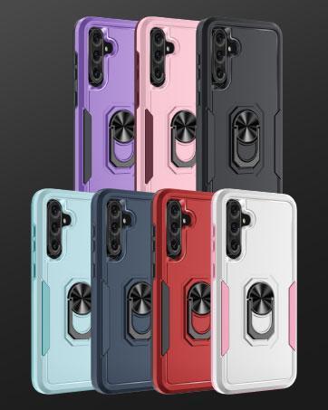 Janmitta Compatible with Motorola Moto G 2025 Case with Screen Protector,Heavy Duty Shockproof Full Body Protective Cover Built in Rotatable Metal Ring Holder Kickstand,Navy Blue