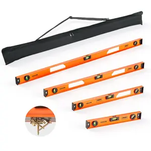 VEVOR Magnetic Level Set, 4-Piece Included 16/24/36/48 in, Aluminum Alloy I-Beam Bubble Leveler with Clear 3 Green Vials Hanging Hole, Level Tool Ideal for Hanging Pictures, Home Improvement DIY