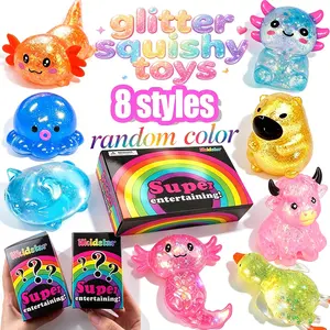 8-Piece Rainbow Stress Relief Toy Set, Soft Touch Relaxation Toys, Creative Slow-Return Gummies, Kids Party Gifts, Birthday Presents