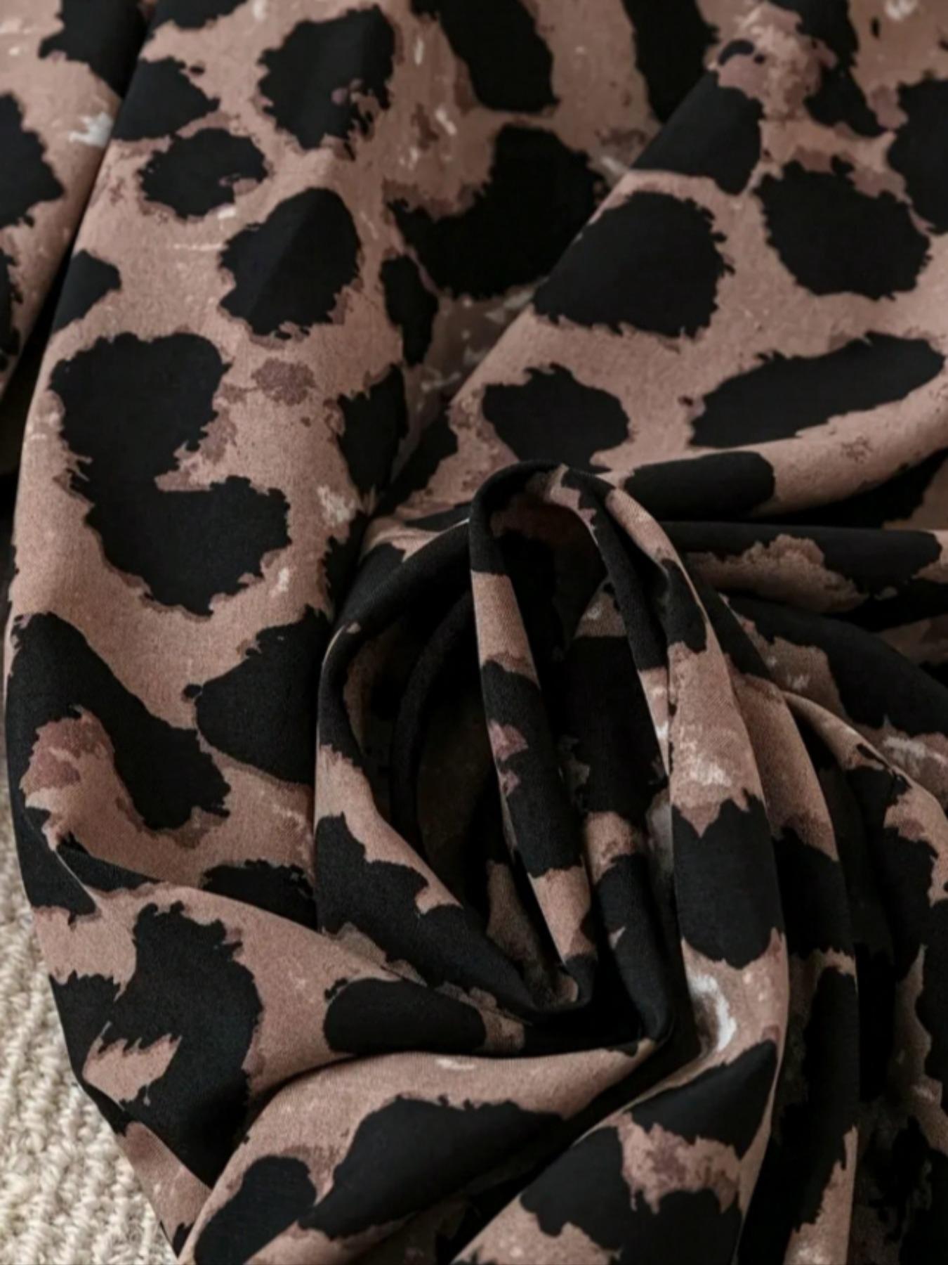 Elegant Summer Leopard Print Pants, High Waist Slim Fit Women's Long Trousers, Casual Fashionable Ladies' Clothing