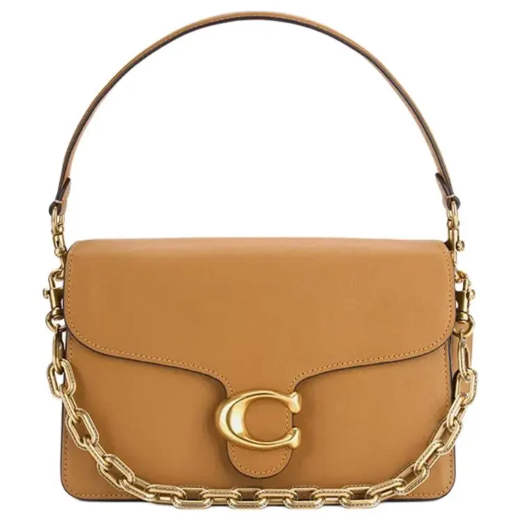 COACH Tabby 26 Crossbody Bag for Women – Gold-Tone Logo, Genuine Leather, Honey Brown
