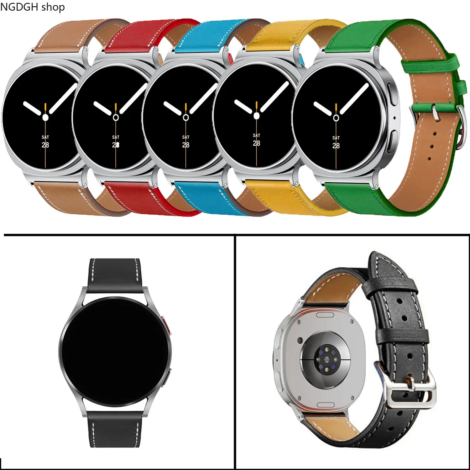 20mm Quick Release Leather Strap for Smartwatches, Soft Comfortable Wearable Wristband, Trendy Colorful Everyday Fashion Accessory for Men Women, Accessories, Adjustable, Single Strap, Unisex, Soft Leather, Quick Release Band