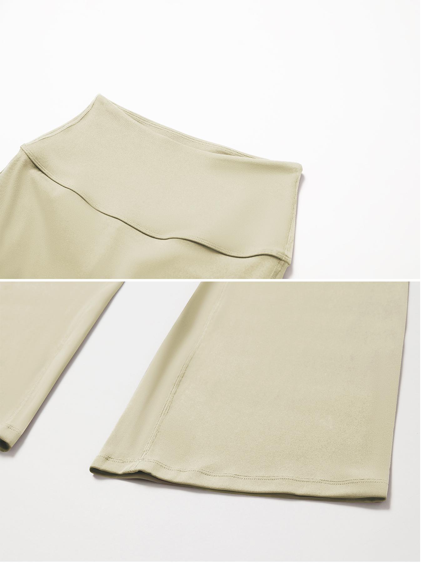 Women's Solid Square Neck Crop Top & High Waist Flare Leg Pants Set, Sporty Comfy Breathable Long Sleeve Top & Bell Bottom Trousers Two/Four-piece Outfits for Yoga Workout, Ladies' Clothes for All Seasons, Gym Wear, Sweatsuit Set