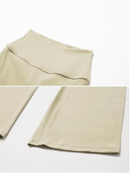 Women's Solid Square Neck Crop Top & High Waist Flare Leg Pants Set, Sporty Comfy Breathable Long Sleeve Top & Bell Bottom Trousers Two/Four-piece Outfits for Yoga Workout, Ladies' Clothes for All Seasons, Gym Wear, Sweatsuit Set