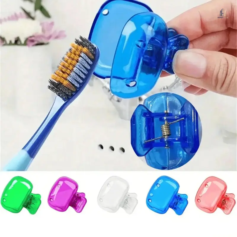 5 Pack Multi-color Toothbrush Head Covers With Storage Case, Portable Durable Brush Protective Caps For Family Daily Use And Travel Hygiene