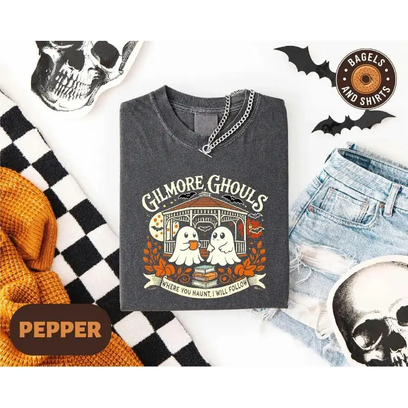 Comfort Colors Gilmore Ghouls Shirt, Halloween Fall Vibes T-shirt, Autumn Festival Shirt, Spooky Gilmore Girls Fan Sweater, Halloween Gift