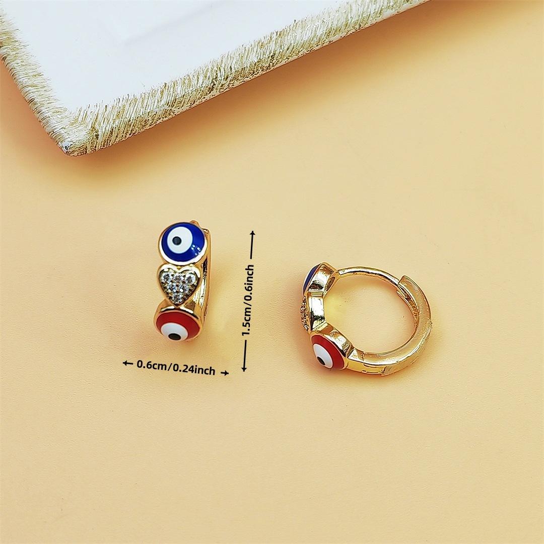 Boho Evil Eye Dangle Earrings for Women, Shiny CZ Crystal Micro Pave Design, Trendy Minimalist Cool Aesthetic Jewelry, Lightweight & Versatile for Daily Wear, Beach & Vacation Outfits