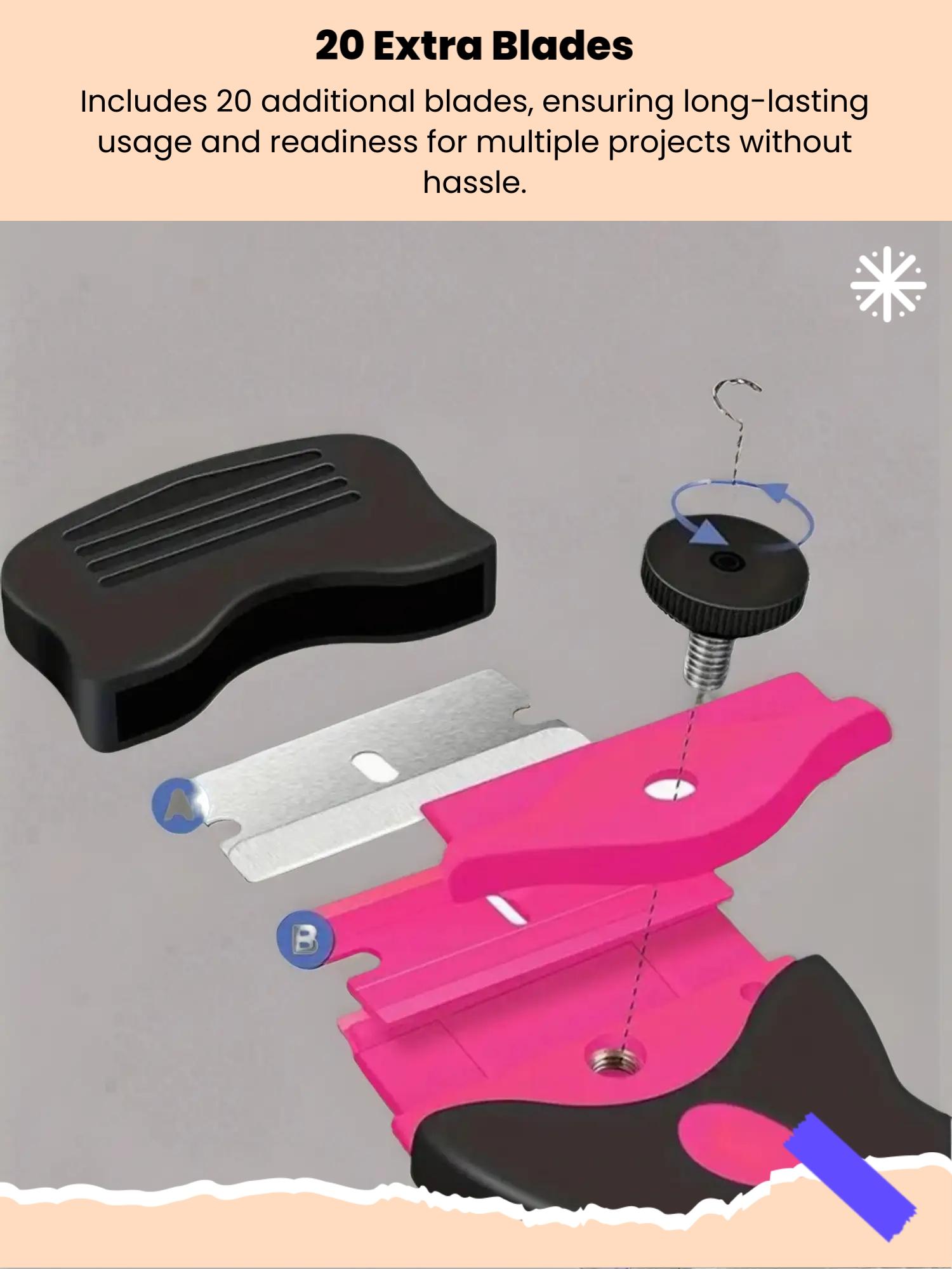 Multi-Purpose Scraper Tool Set with 20 Extra Blades, Dual-Edge Design for Removing Paint Stickers Adhesive Labels
