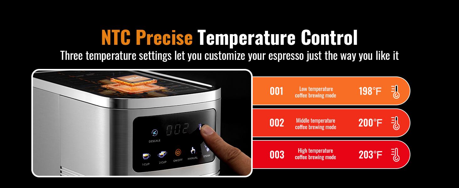 Espresso Machine 20 Bar, Professional Espresso Machine with Milk Frother and Touchscreen, Expresso Coffee Machines with Adjustable Temperature,for Cappuccino, Latte