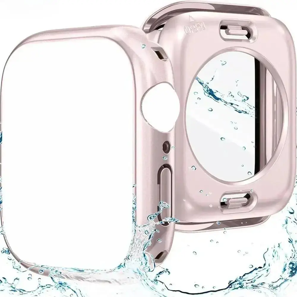 2 in 1 Waterproof Smart Watch Screen Protector & Shockproof Case for All Series (40mm-46mm) – Full Face Protective Cover & Rugged Bumper Accessories – Durable Daily Wear Gear & Cool Back to School Gift Ideas for Students