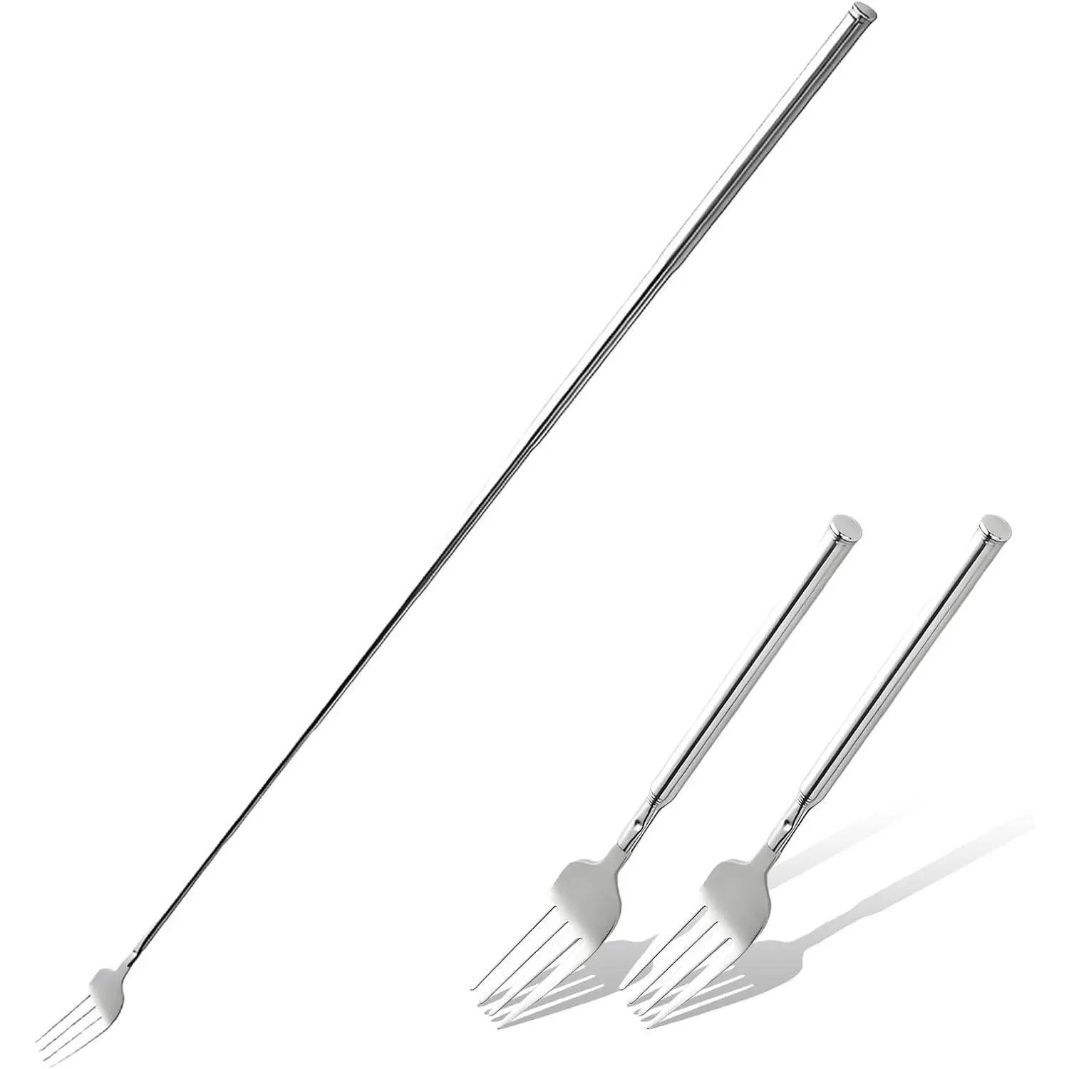 Extendable Fork 2 count 8.7 to 25.4in Prank Expandable Telescopic BBQ Fork