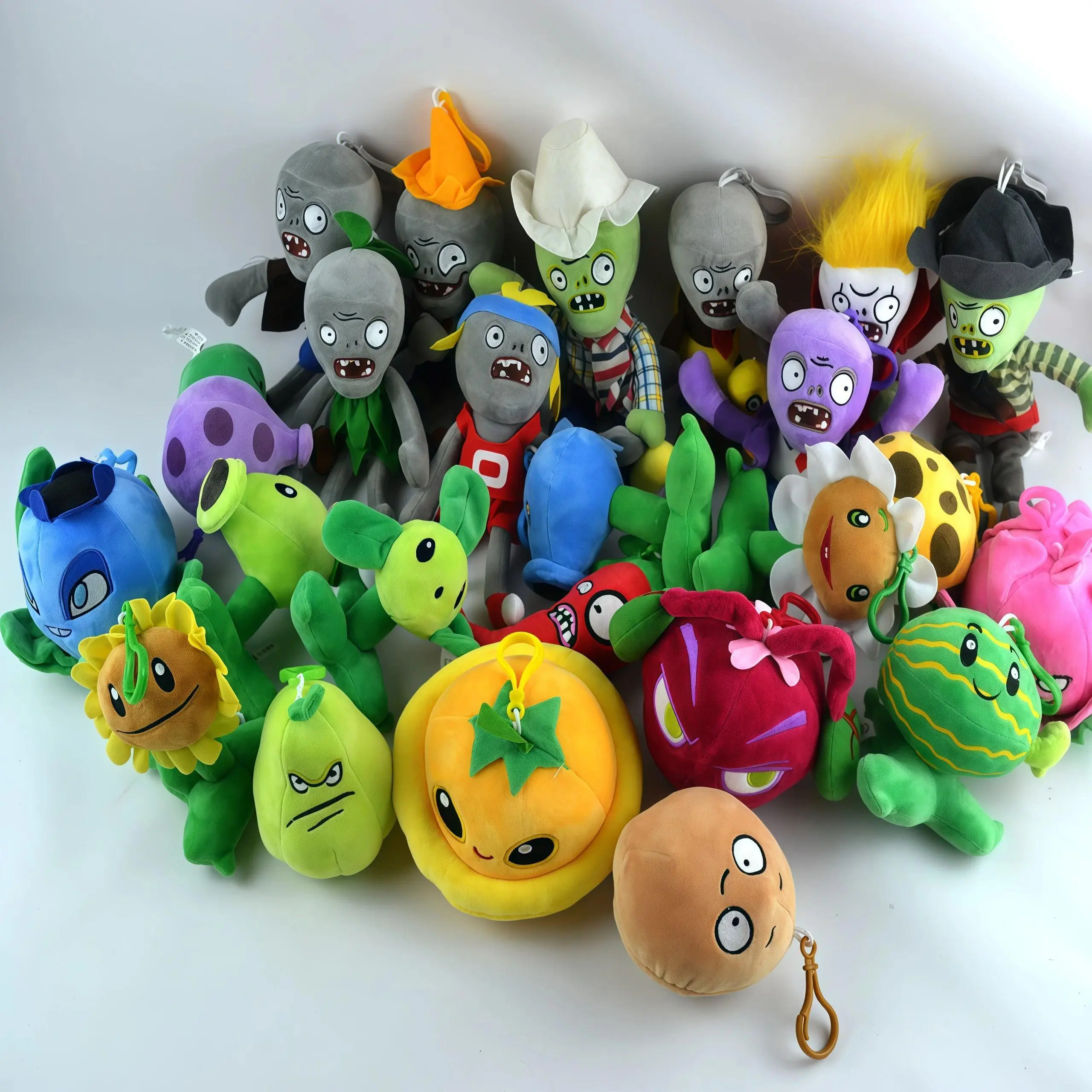 2025 New Style Plants vs Zombies Plush Pendant - 100% Brand New High Quality 10-18cm Crystal Super Soft Fabric, Cute SunFlower/Peashooter/Chomper Bag Keychain Decoration Stuffed Doll, Kids Gift with Good Gloss