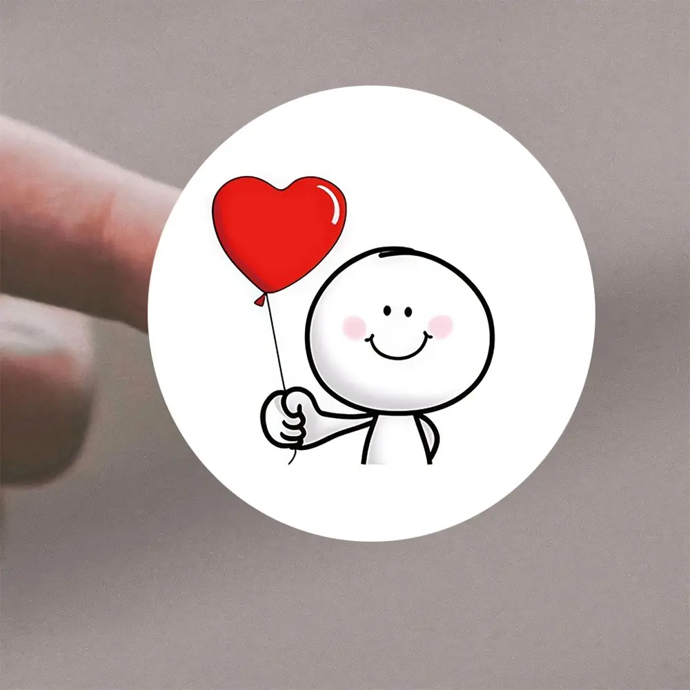 72 Love Heart Stickers, Cute Round Stickers with Balloon Design, Perfect for Letters, Gifts, Diaries, Expressing Warm Emotions