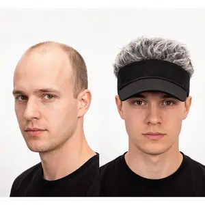 New Style Wig and Baseball Cap Hip-Hop Quirky Outdoor Wide-Brimmed Hat Duckbill Sun Hat UV Protection for Casual Outings