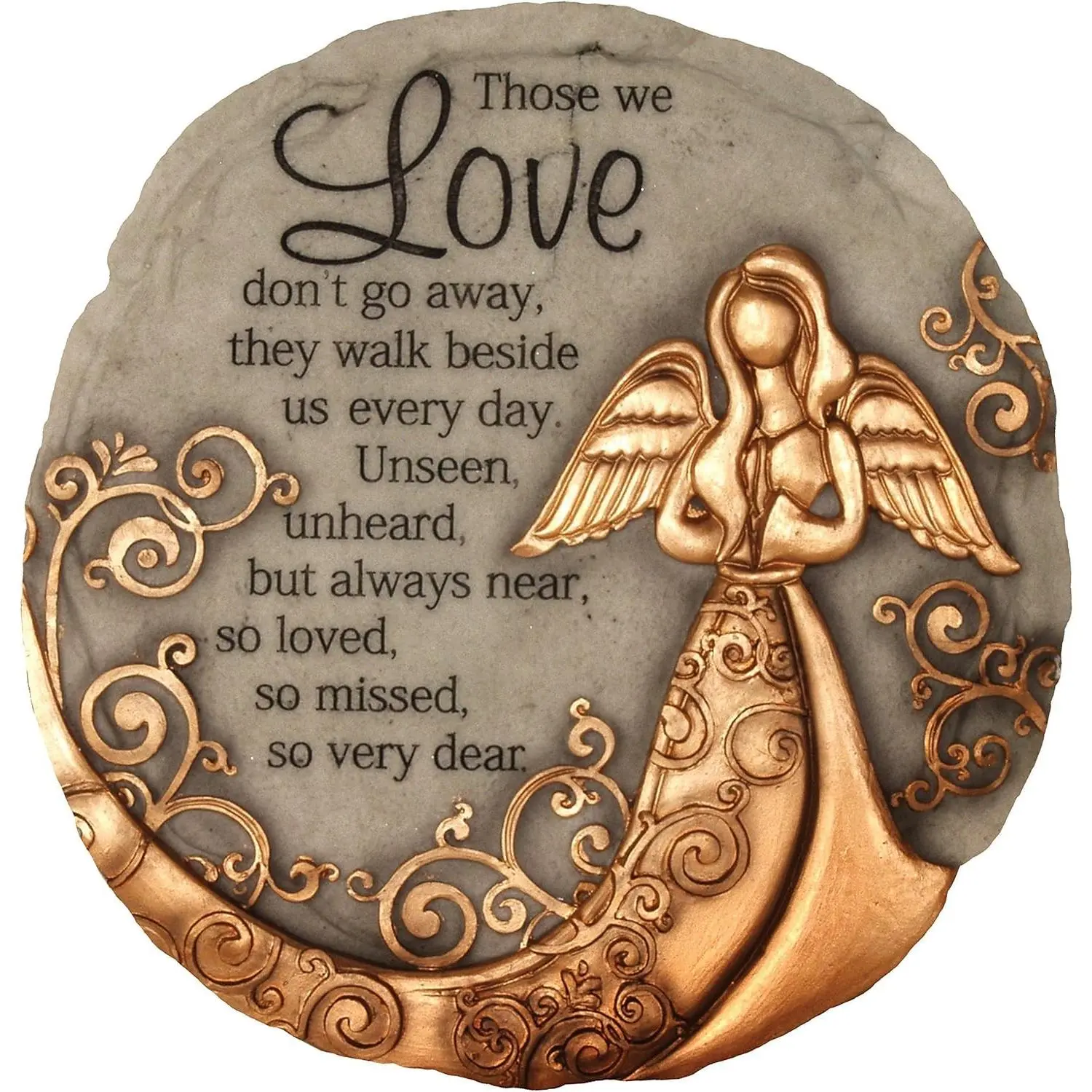Bronze Angel Stepping Stone, Garden Décor Memorial Art with Angel Motif, Remembrance Gifts for Outdoor Spaces