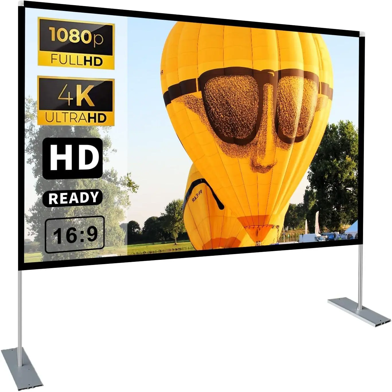 Projector Screen with Stand 100 inch 16:9  4K Outdoor Projector Screen for  Theater  -Folding Portable Projection Screen Indoor  and Carry Bag Projector Movie Screen Wrinkle-Free